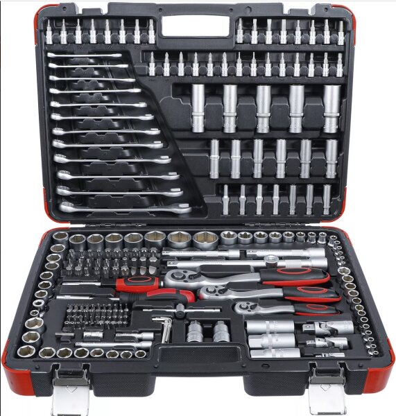 BGS DIY-Steckschlüssel-Satz Antrieb 6,3 mm (1/4) / 10 mm (3/8) / 12,5 mm (1/2) 216-tlg.