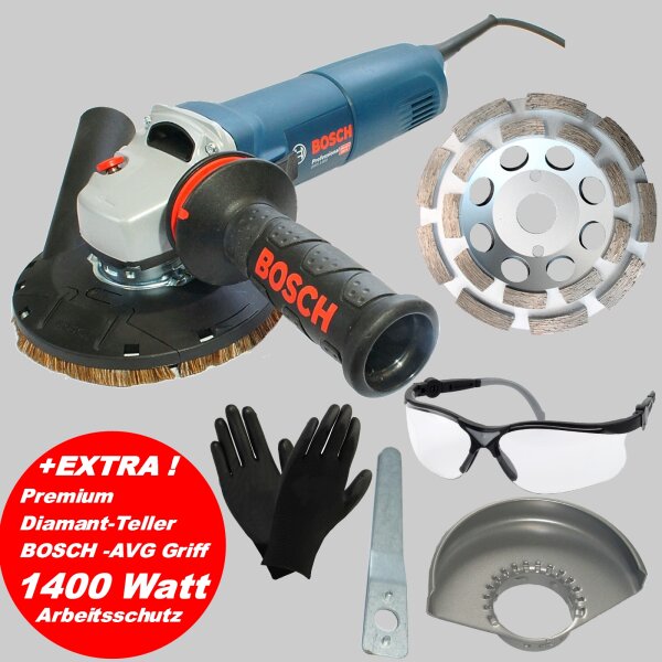 Betonschleifer/Sanierfräse/Putzfräse/ Bosch Winkelschleifer Set 1400W-125 mm